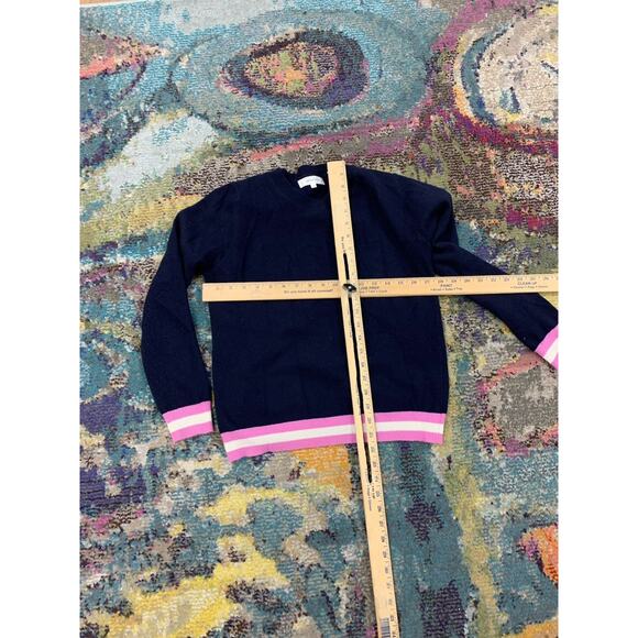 Chinti and Parker Wool Cashmere Blend Sweater Size Small Navy Knit Crew Neck - Picture 5 of 7